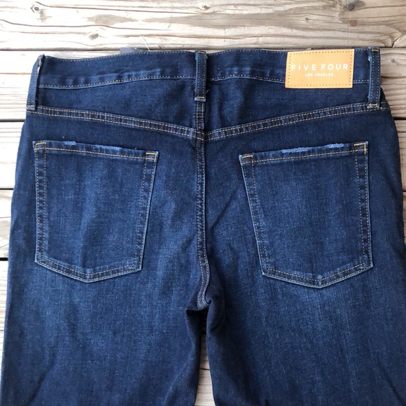 New Five Four Dark Blue Jeans Size 31 Button Fly NWT Overby Straight Button Fly - Picture 7 of 8